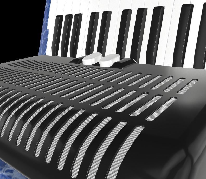 Accordion Low-poly 3D model_3