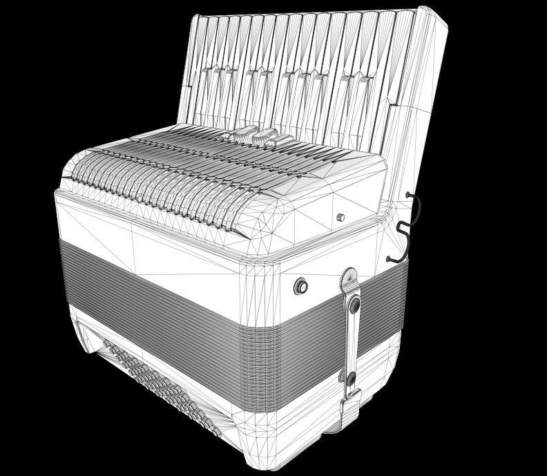 Accordion Low-poly 3D model_13