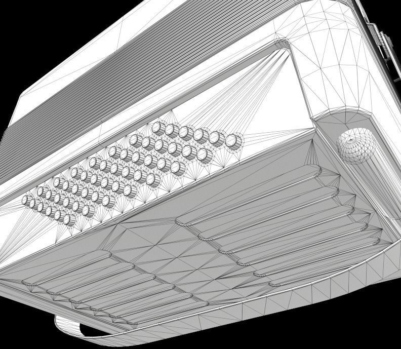 Accordion Low-poly 3D model_11