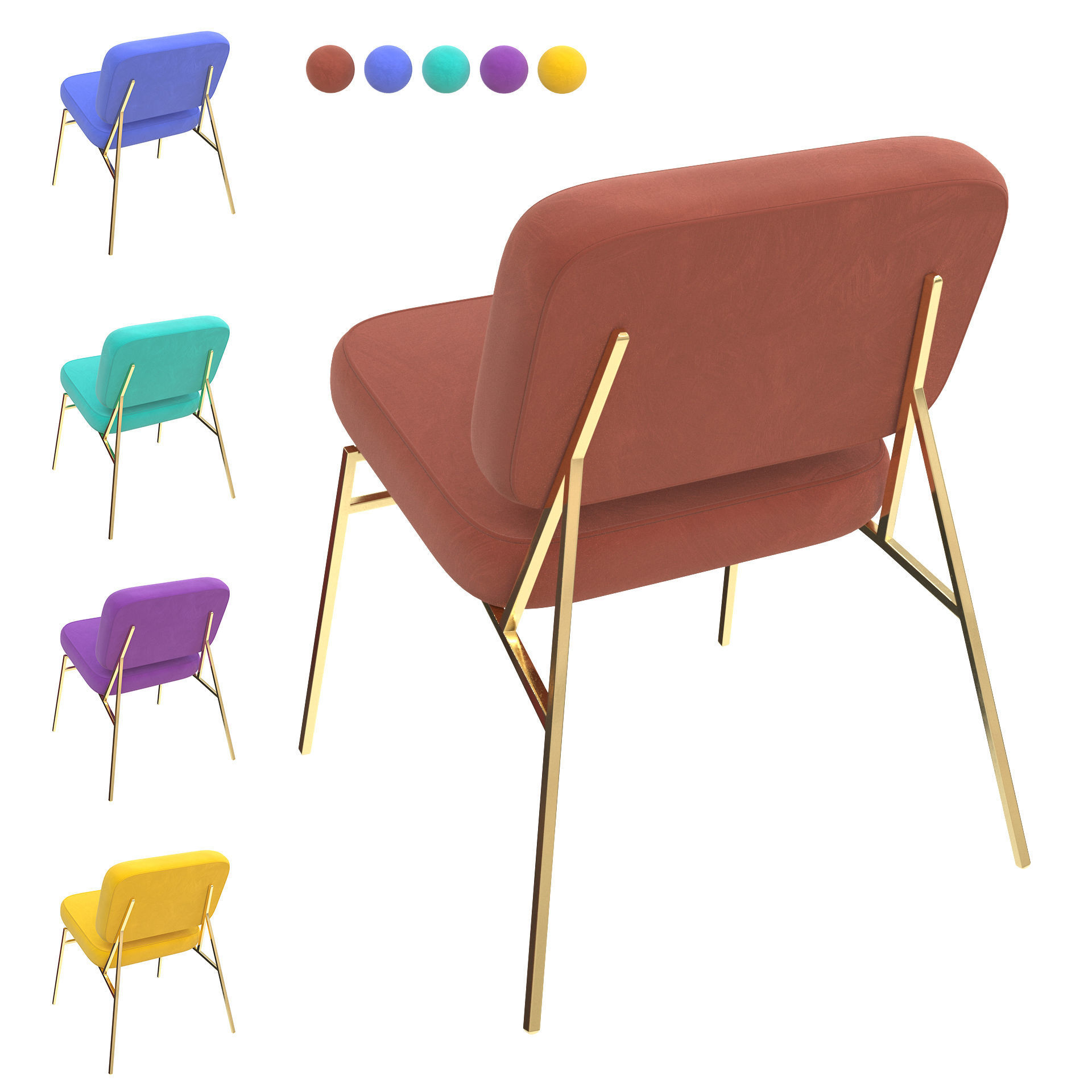 Modern chair 3D model_1