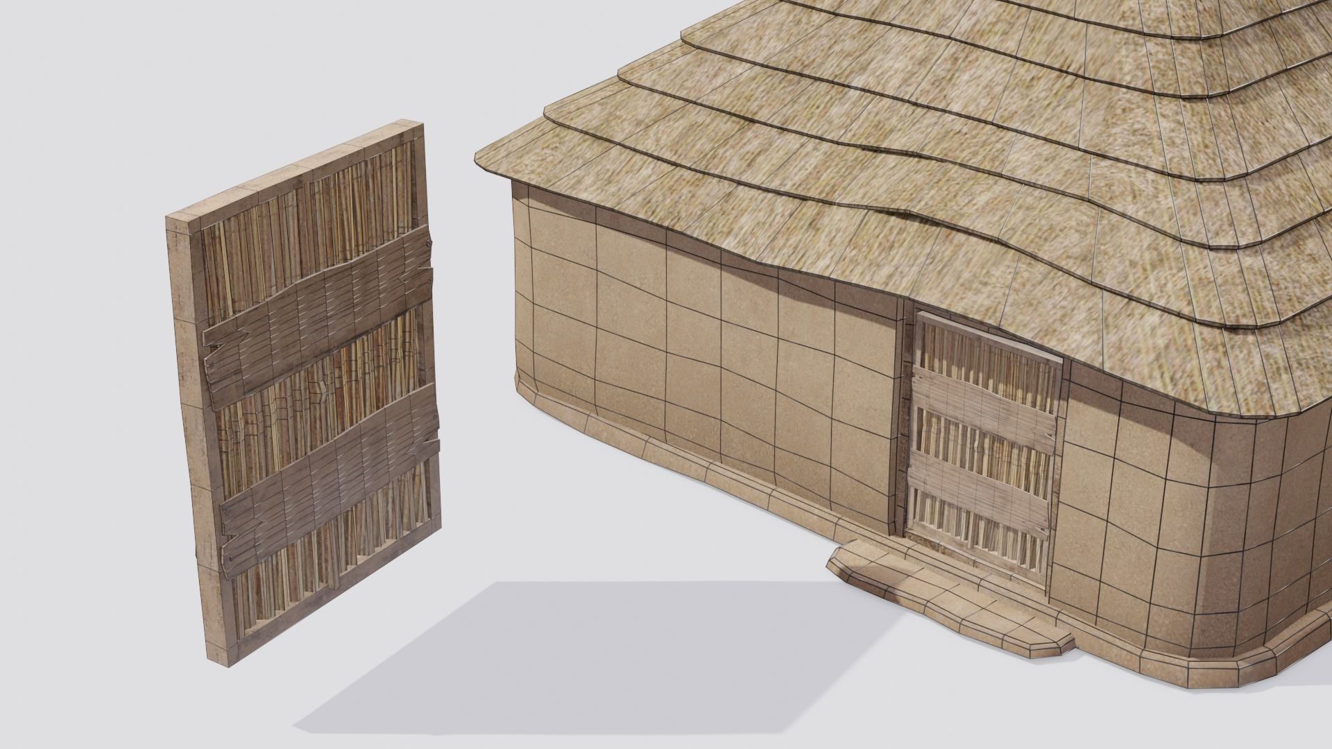 Hut house Low-poly 3D model_2