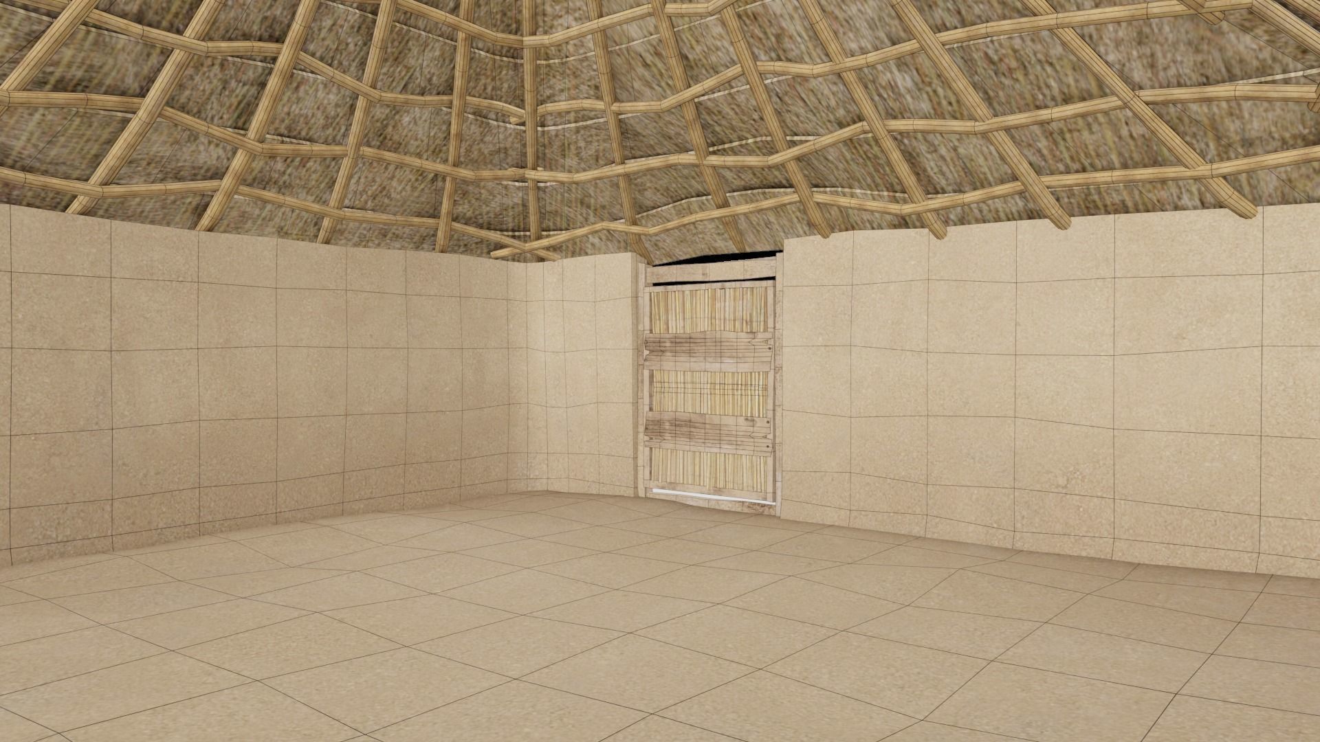 Hut house Low-poly 3D model_11