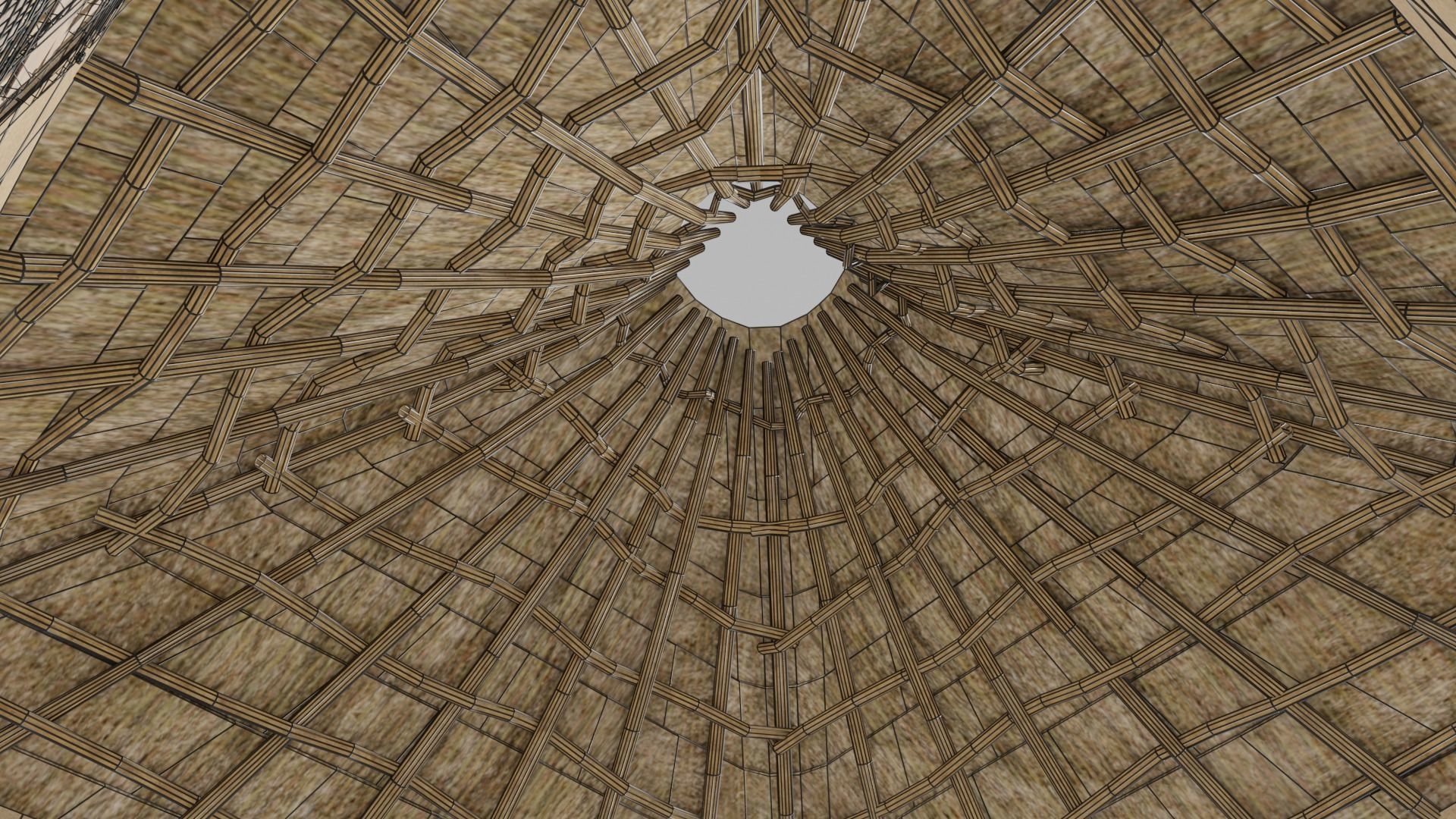 Hut house Low-poly 3D model_13