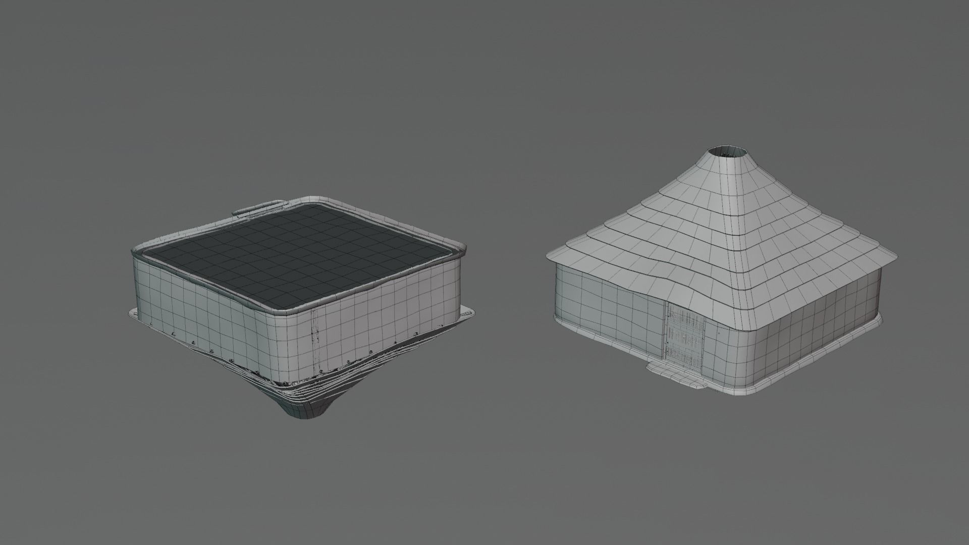 Hut house Low-poly 3D model_8