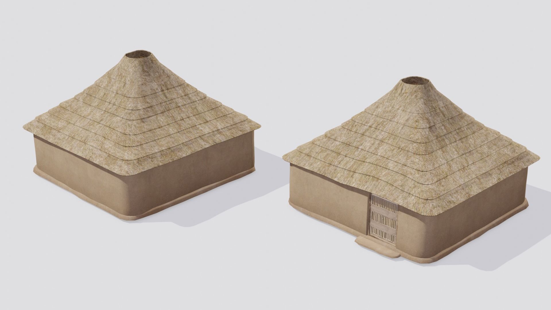 Hut house Low-poly 3D model_4