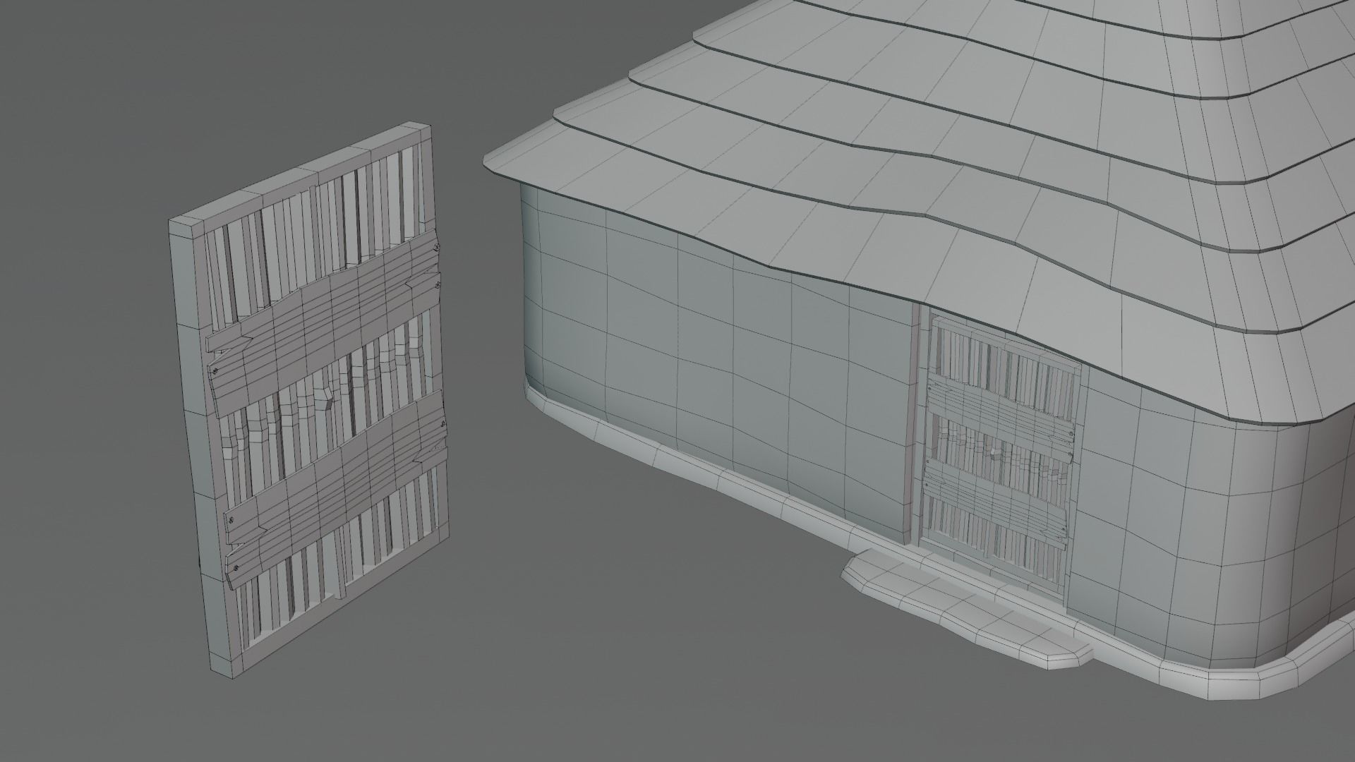 Hut house Low-poly 3D model_3