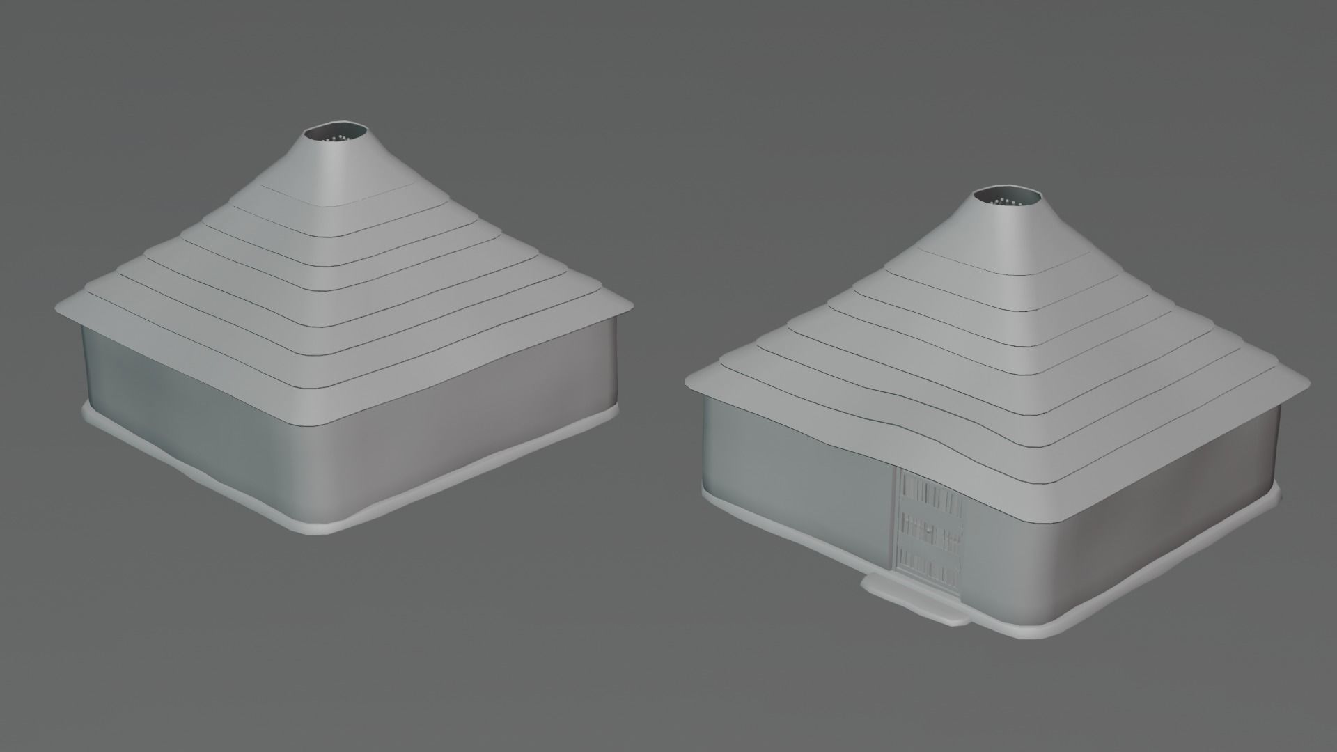 Hut house Low-poly 3D model_5