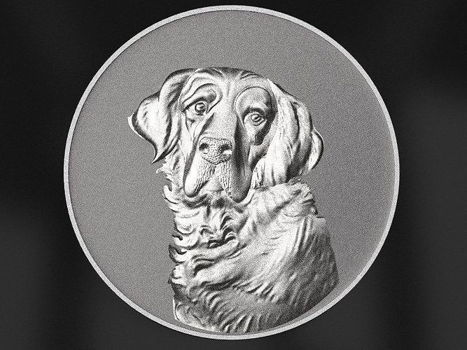 Golden Retriever dog relief  3D print model