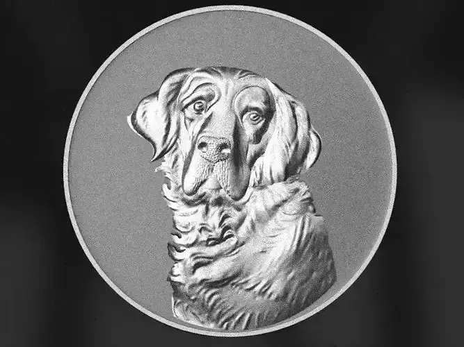 Golden Retriever dog relief  3D print model