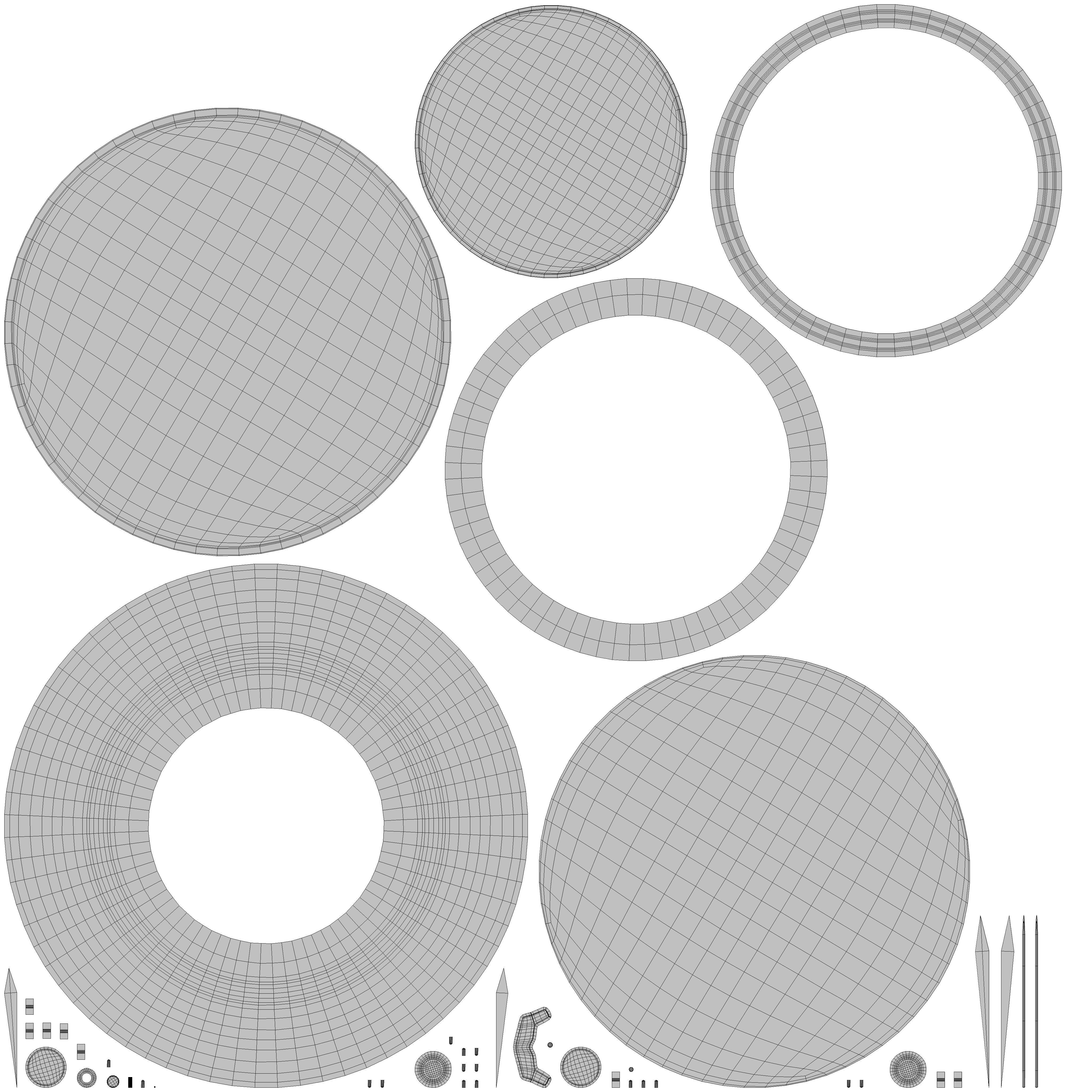 Wall clocks PBR low-poly 3D Model Low-poly 3D model_9