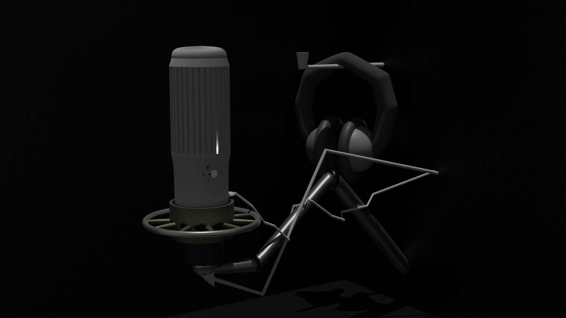 headphones microphone 3D model_1