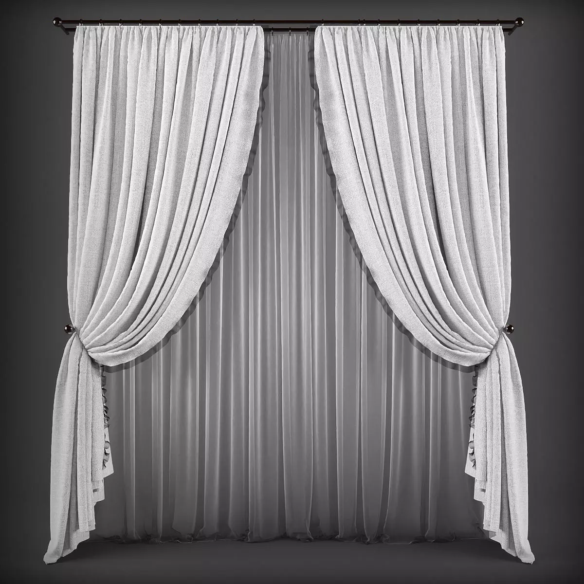 Curtain 3D model 170 Low-poly 3D model_0