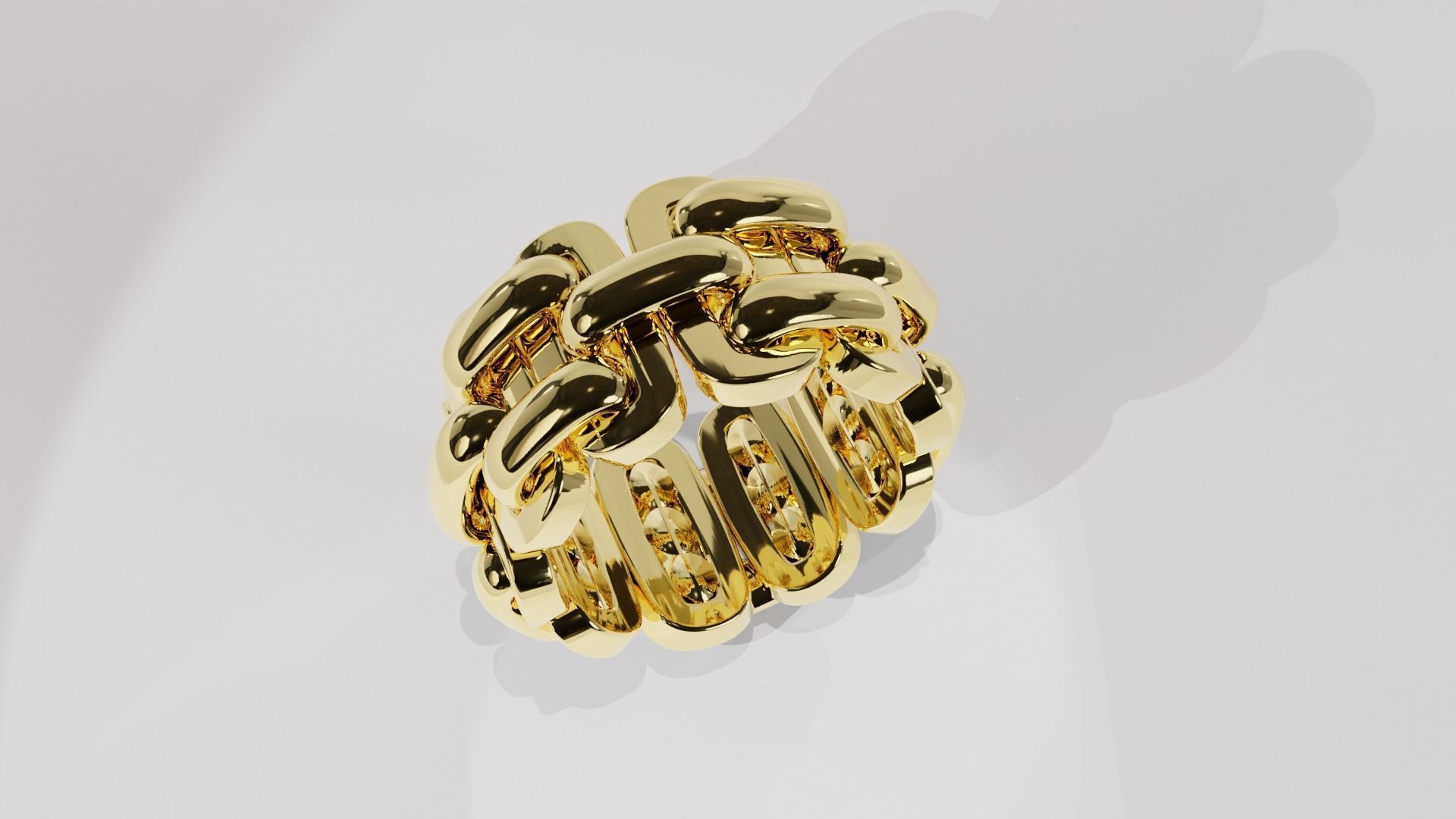 Big Chain Ring 3D Print Model 12mm Width for jewelers 3D print model_2