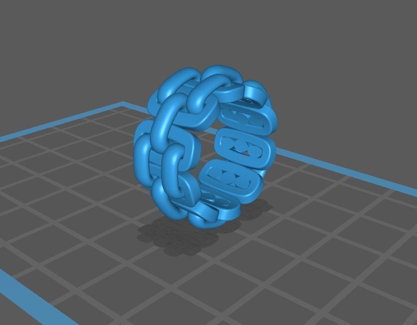 Big Chain Ring 3D Print Model 12mm Width for jewelers 3D print model_1