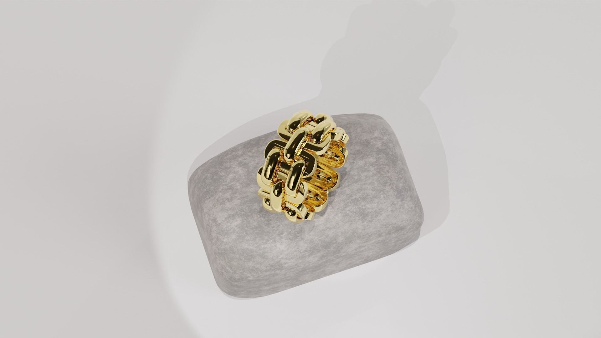 Big Chain Ring 3D Print Model 12mm Width for jewelers 3D print model_4