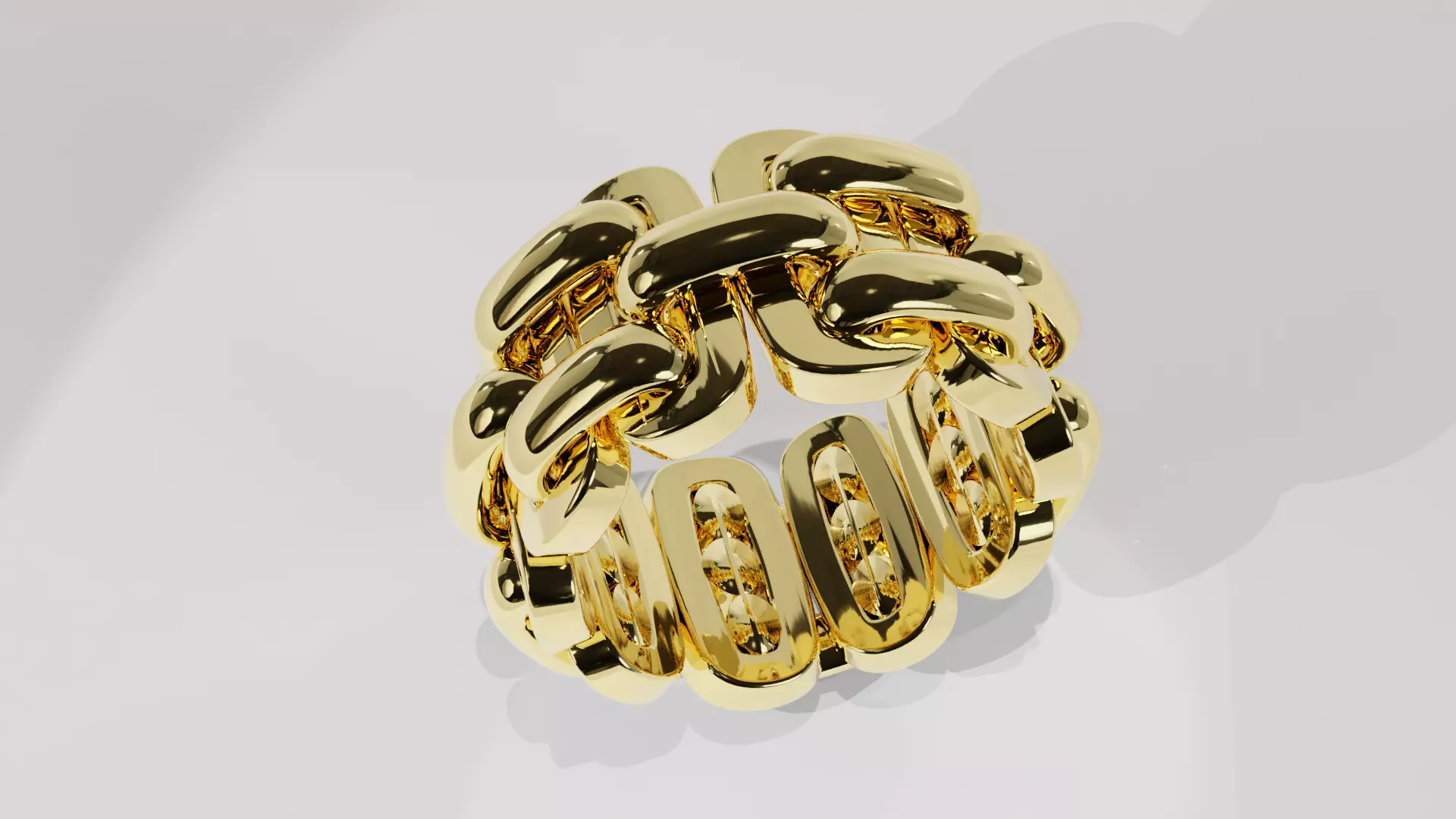 Big Chain Ring 3D Print Model 12mm Width for jewelers 3D print model_0