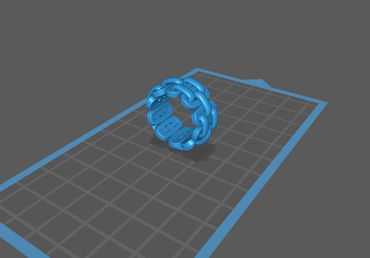 Big Chain Ring 3D Print Model 12mm Width for jewelers 3D print model_5