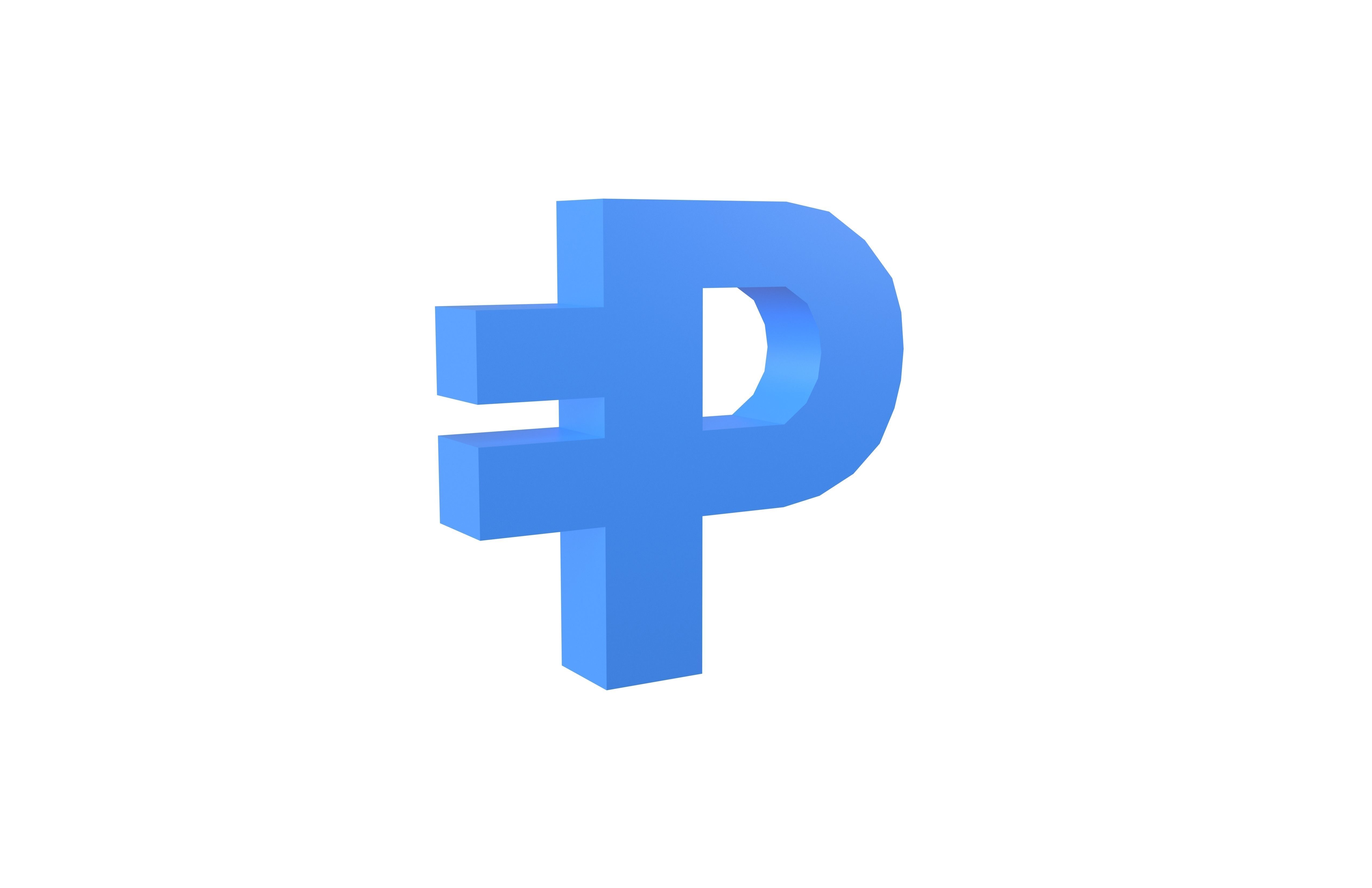 Peseta Digital Coin v1 001 Low-poly 3D model_1