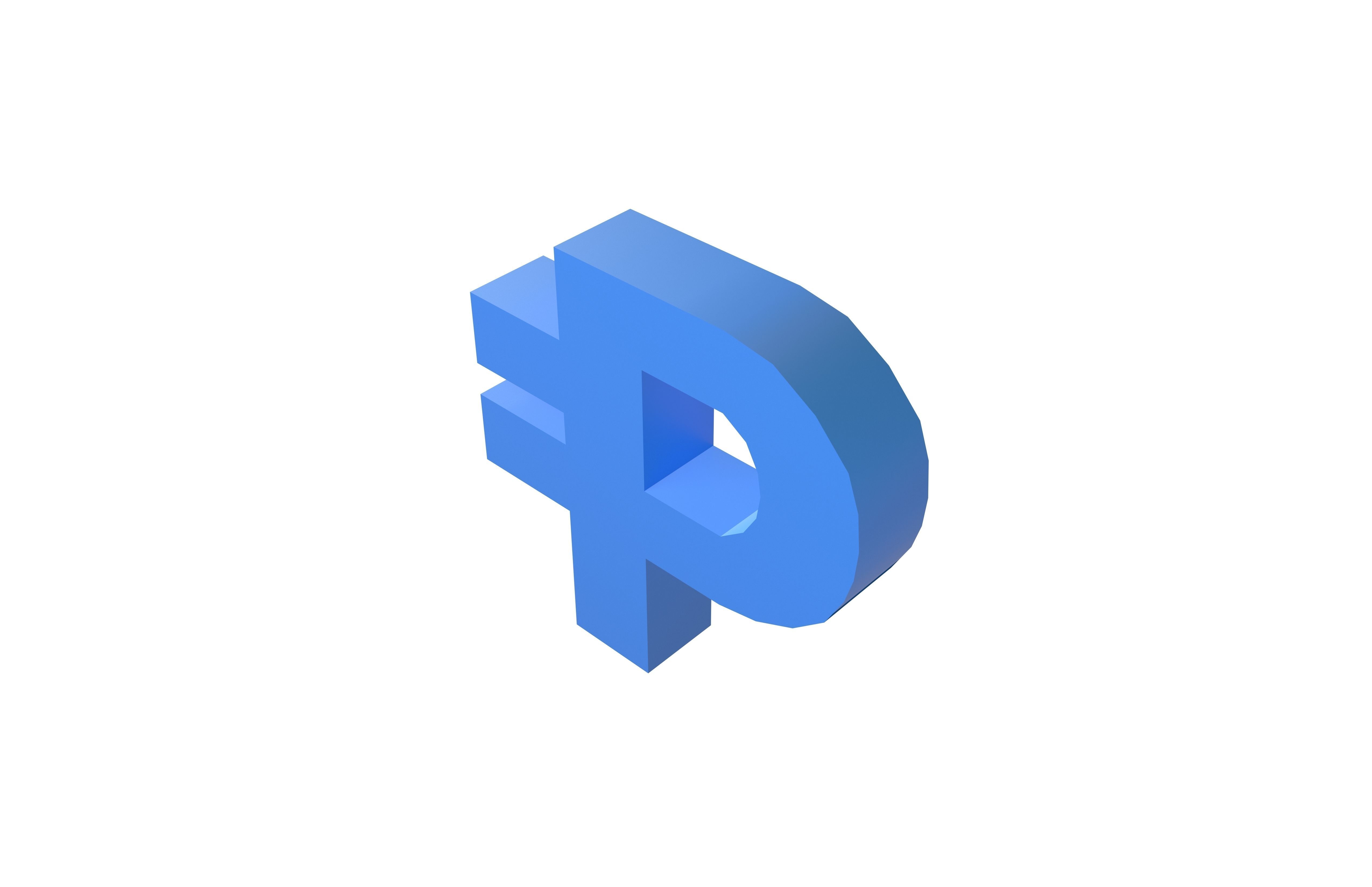 Peseta Digital Coin v1 001 Low-poly 3D model_2