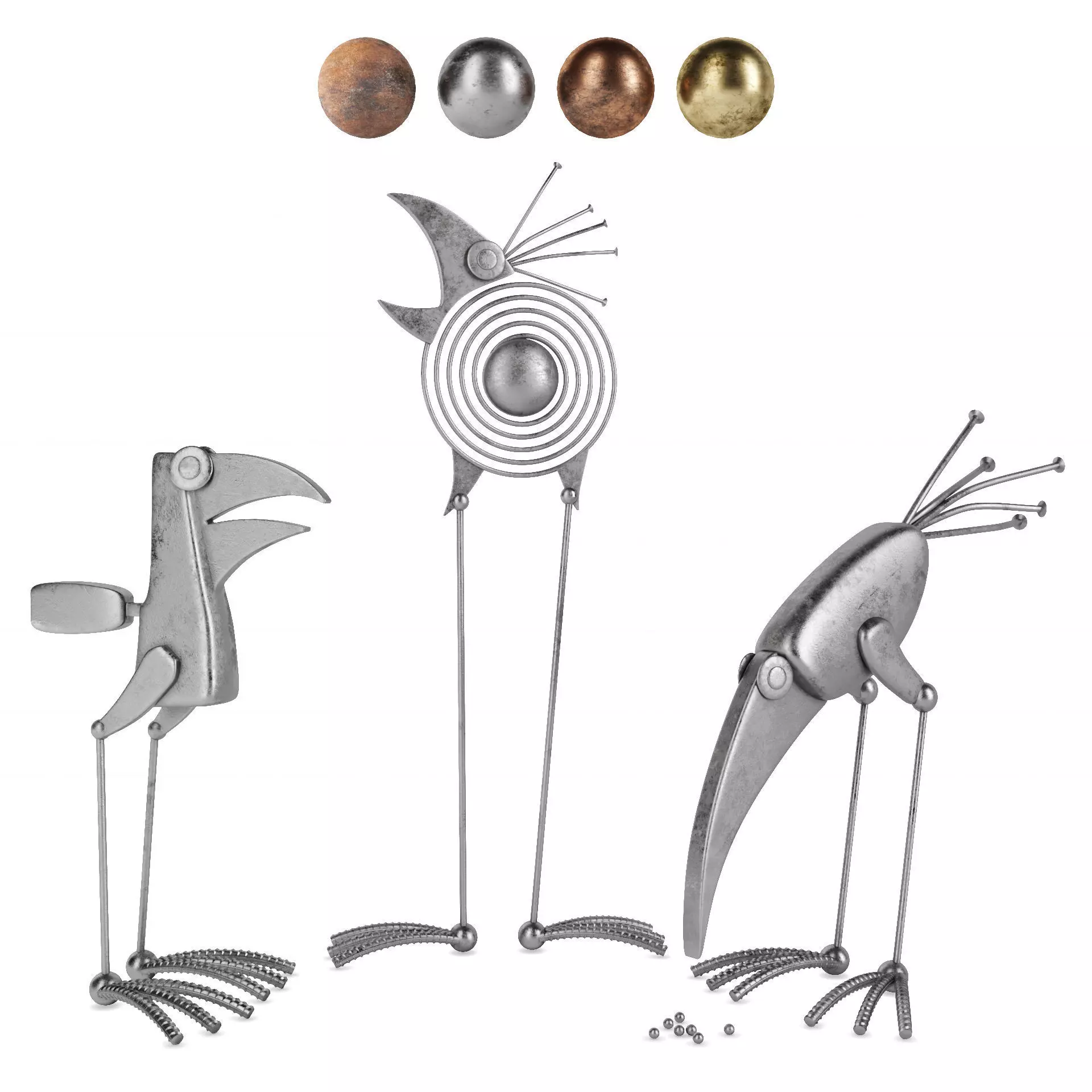 Decorative Birds Sculptures Vol-4 3D model_0