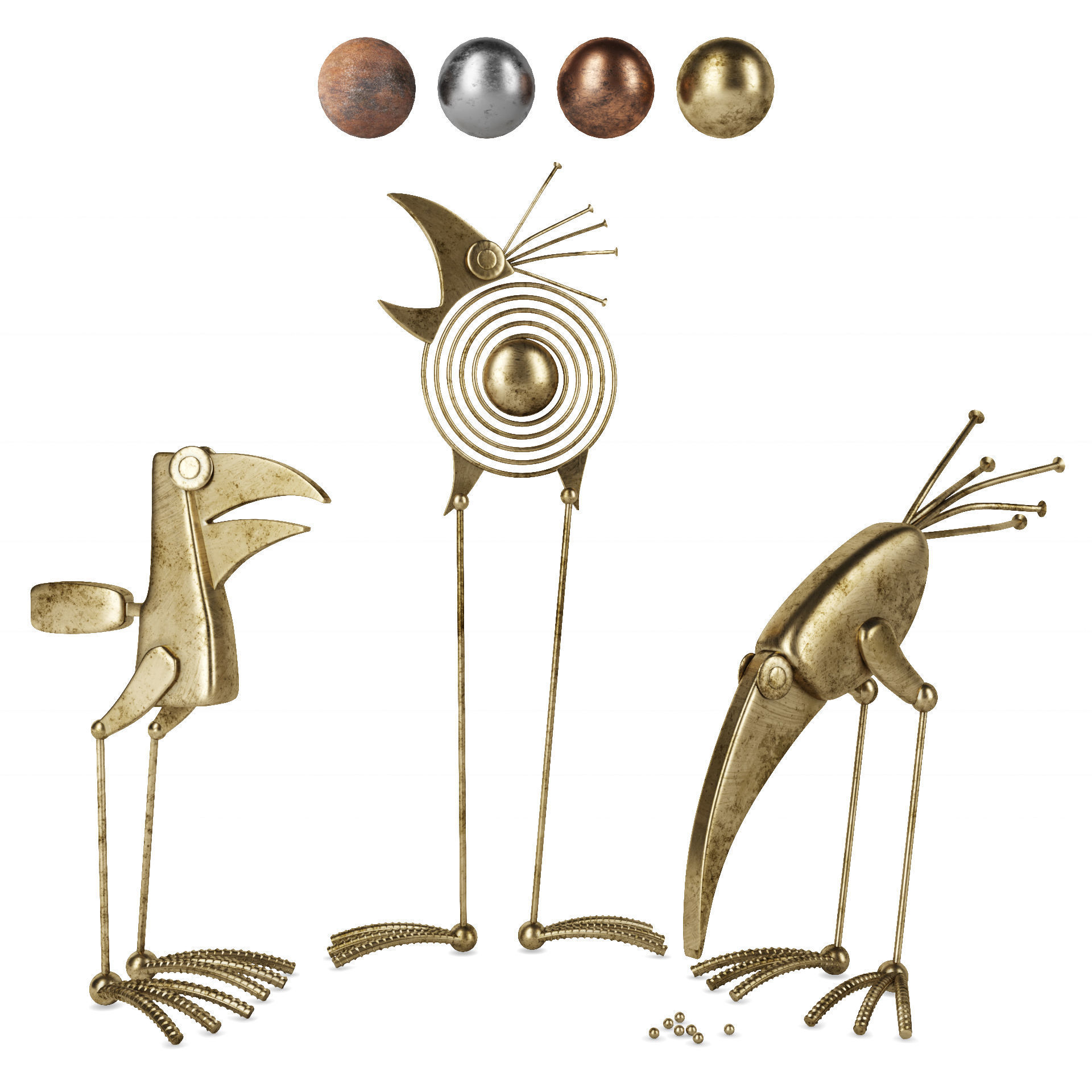 Decorative Birds Sculptures Vol-4 3D model_2