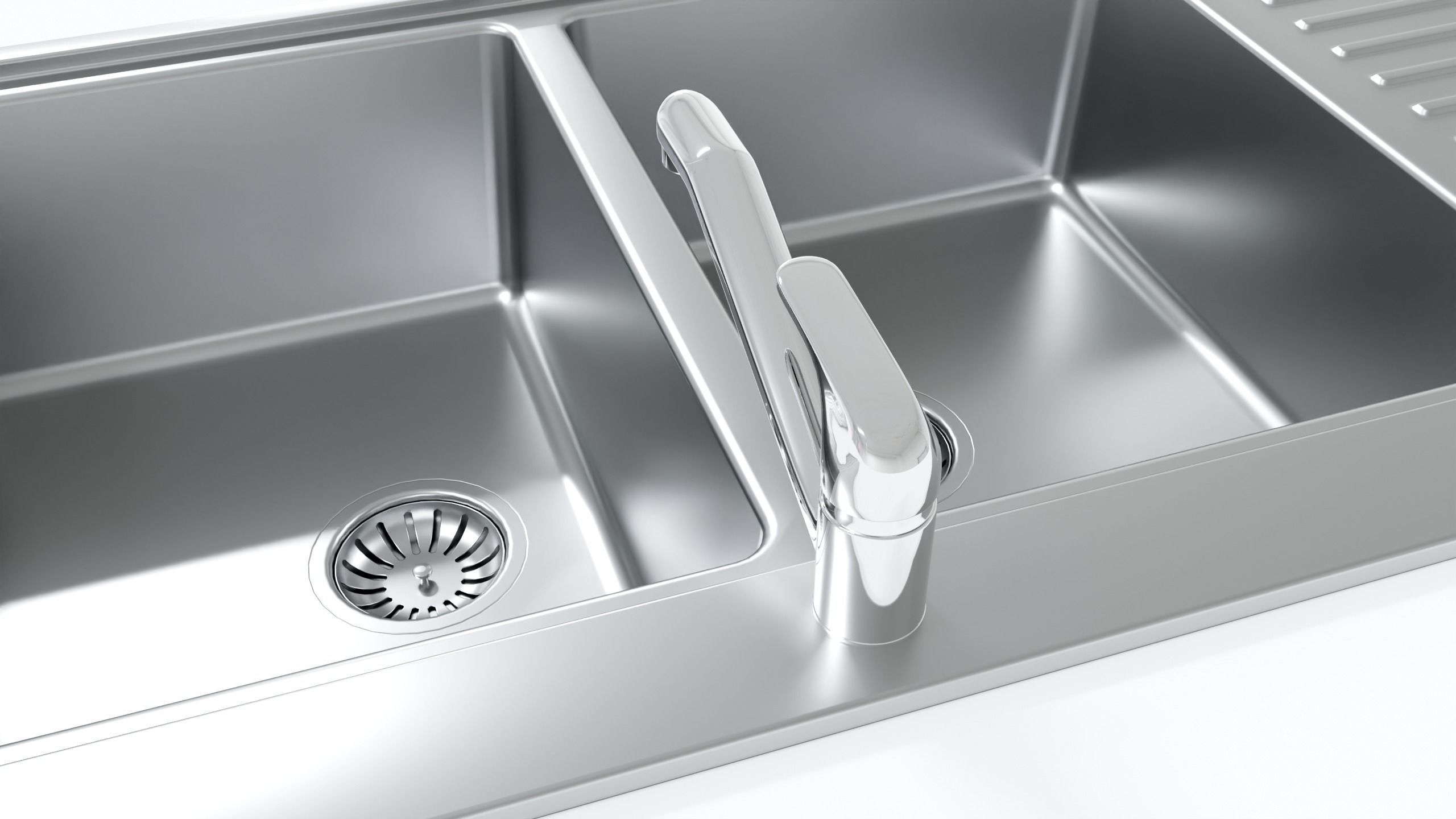 Double Kitchen Sink 3D model_8