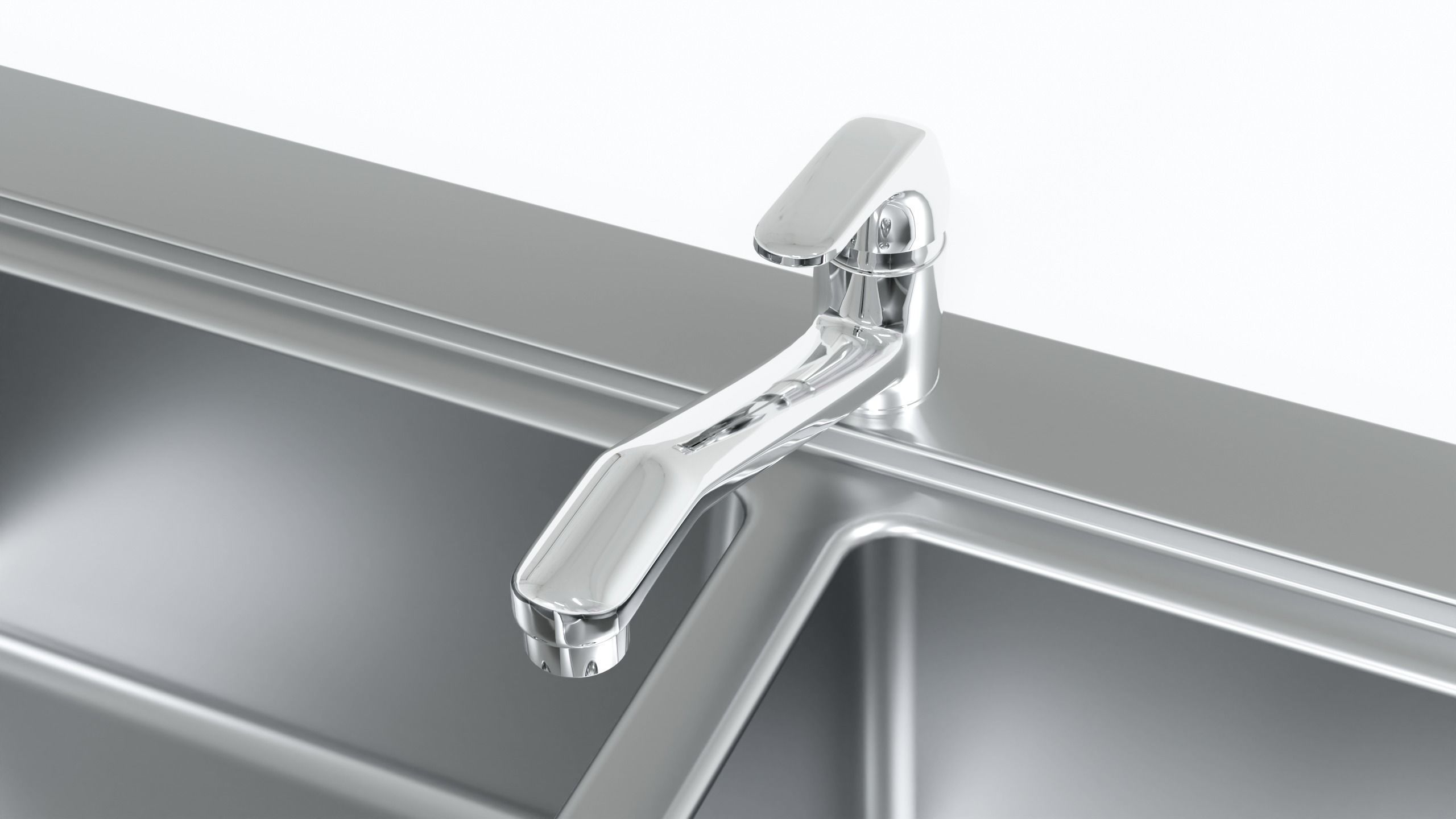 Double Kitchen Sink 3D model_2