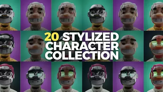 20 Stylized Character Collection Low-poly 3D model