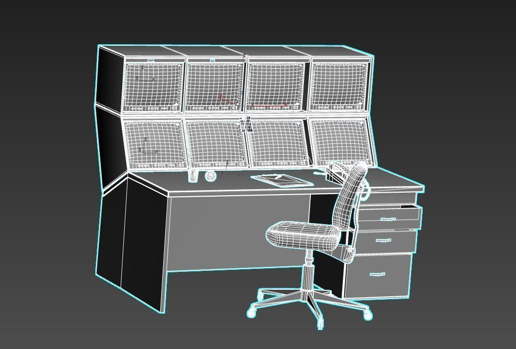 Security Desk 3D model_8