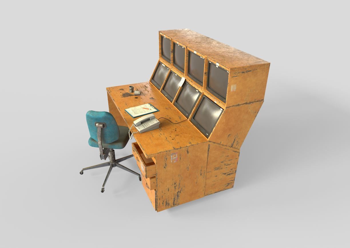 Security Desk 3D model_3