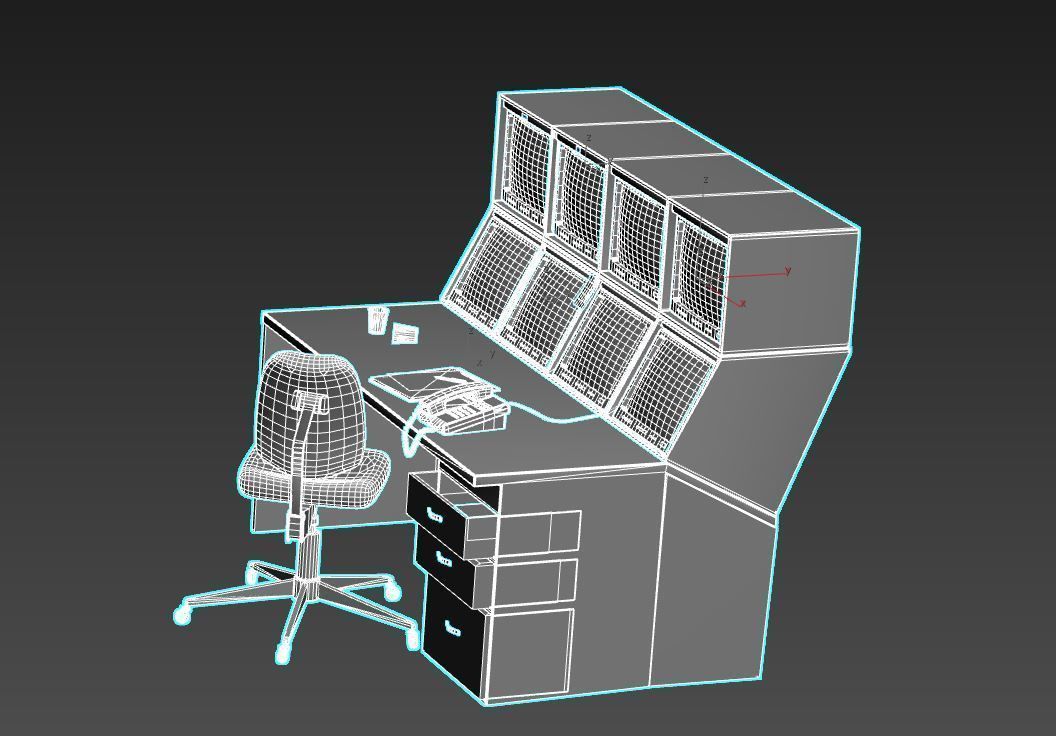 Security Desk 3D model_10