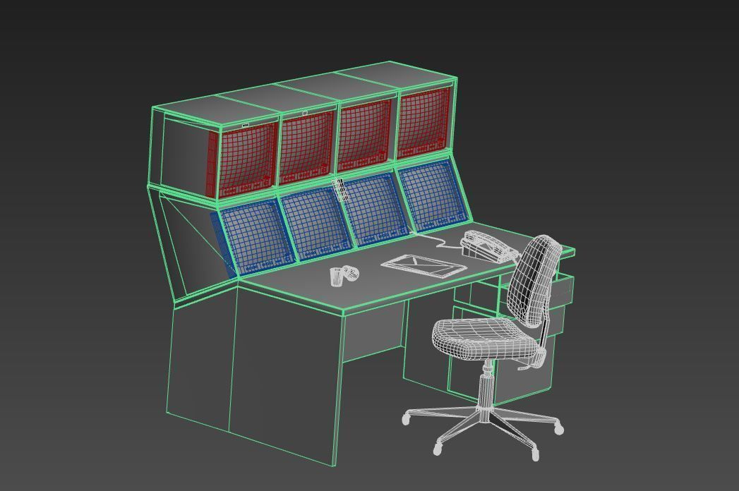 Security Desk 3D model_9