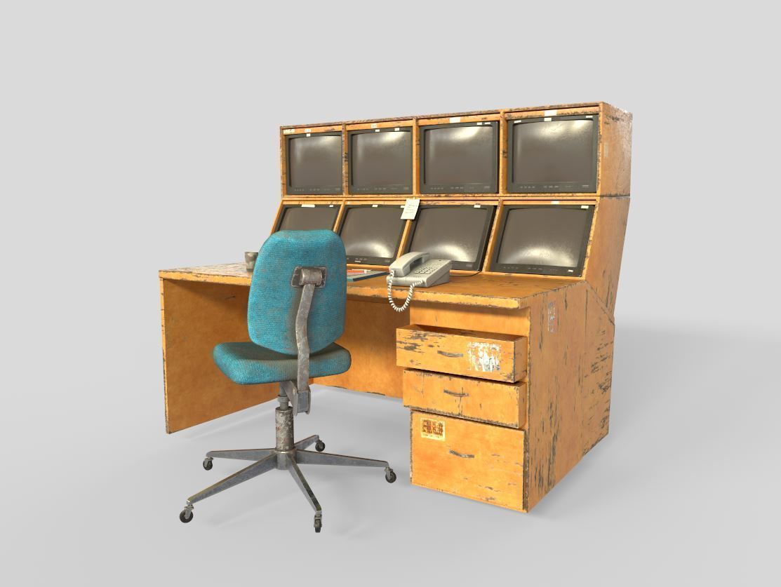 Security Desk 3D model_2