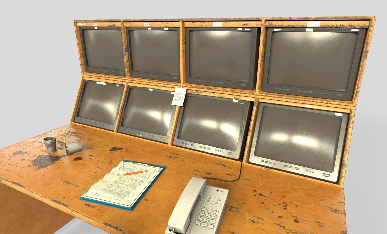 Security Desk 3D model_7