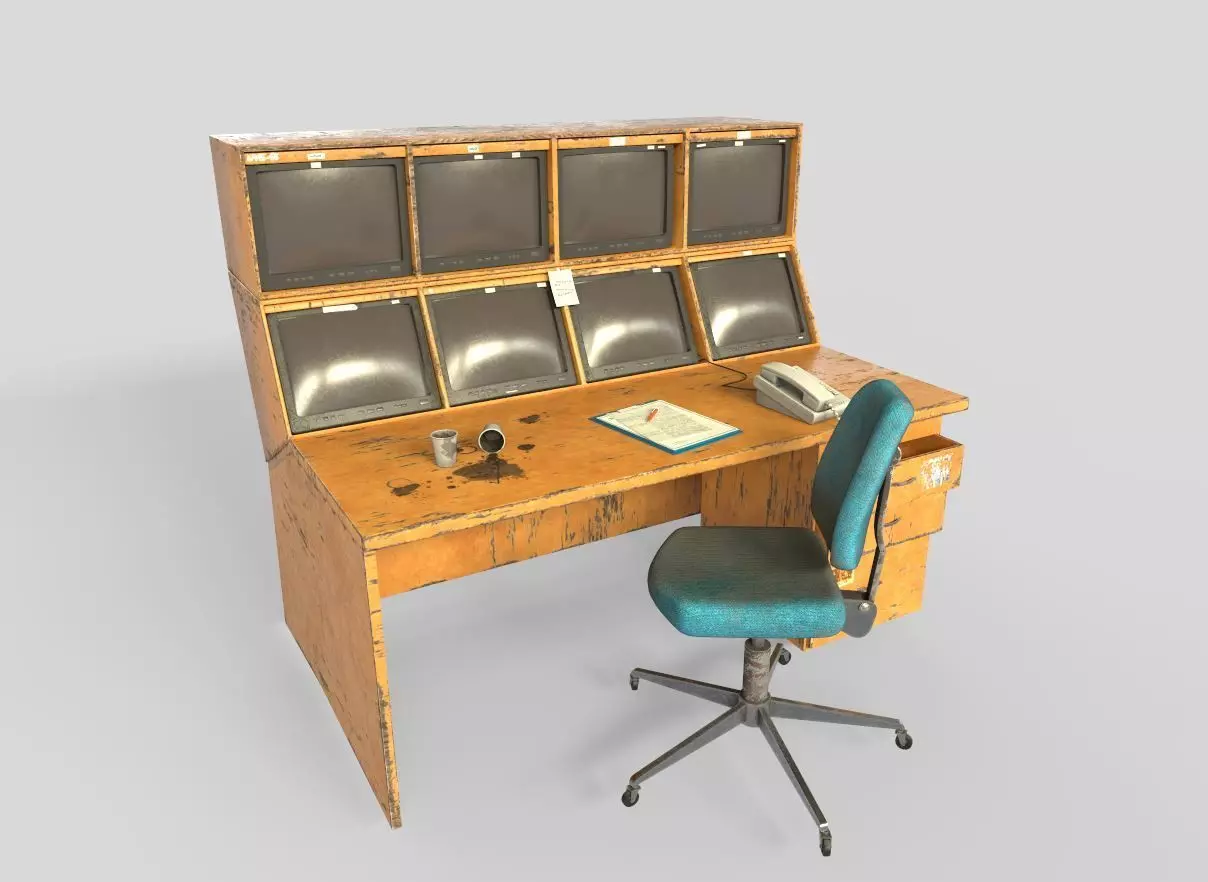 Security Desk 3D model_0