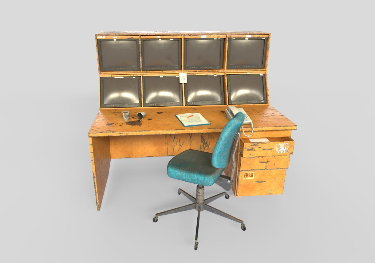 Security Desk 3D model_1