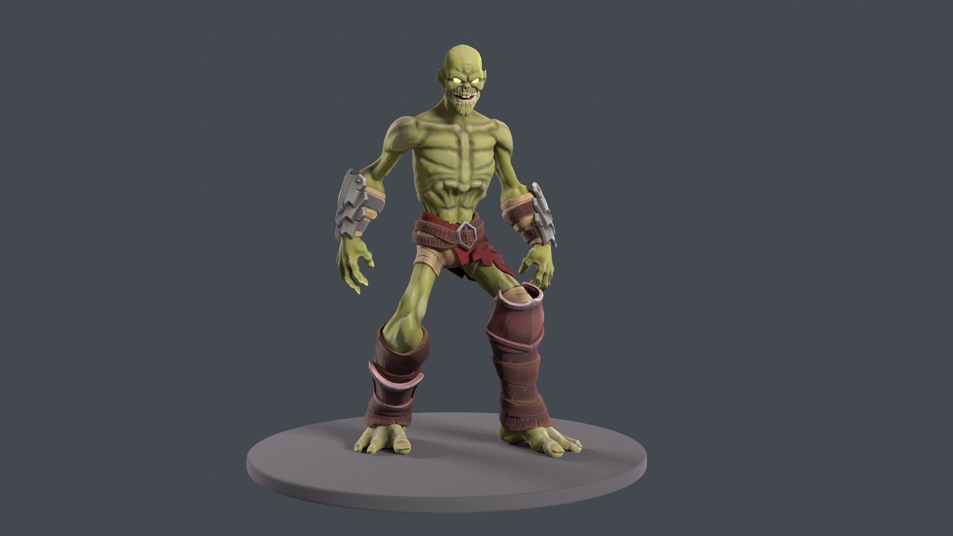 Zombie soldier stylized pack for games Low-poly 3D model_8
