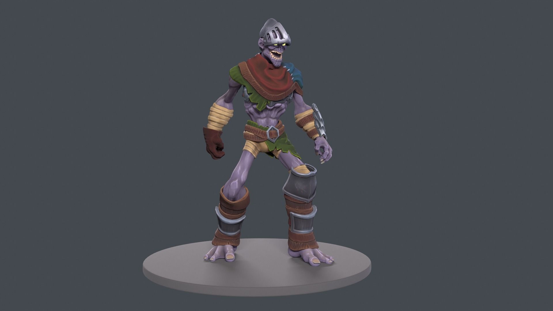 Zombie soldier stylized pack for games Low-poly 3D model_4