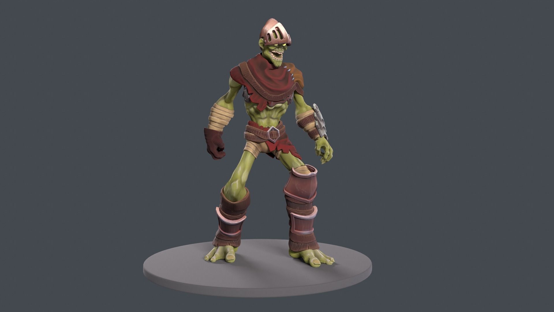 Zombie soldier stylized pack for games Low-poly 3D model_5