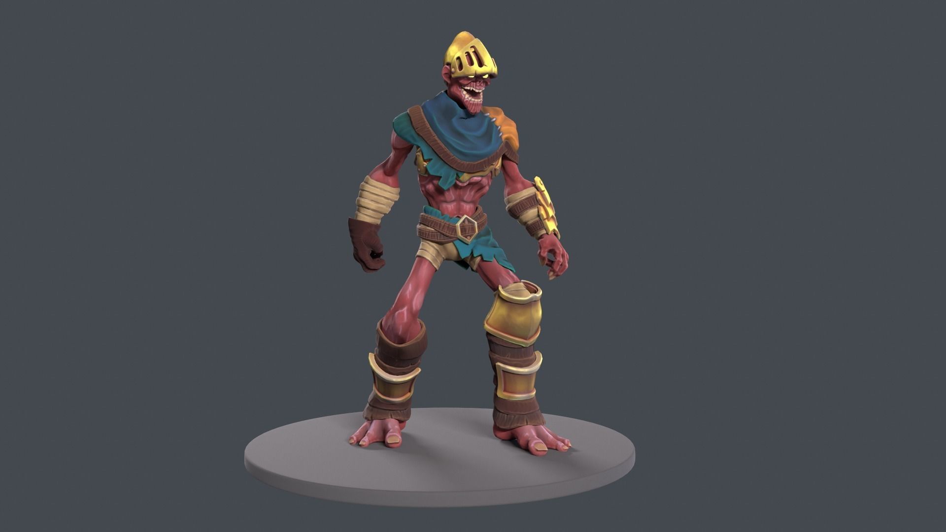 Zombie soldier stylized pack for games Low-poly 3D model_6