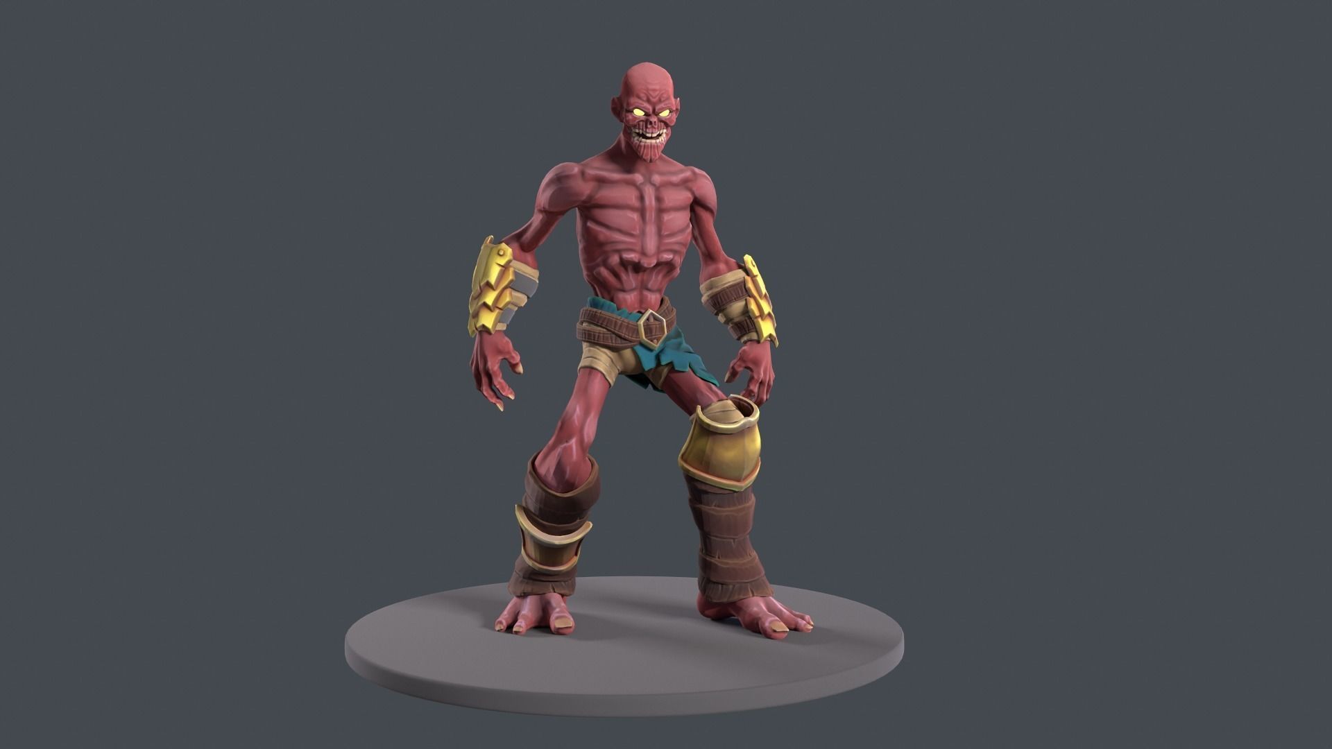Zombie soldier stylized pack for games Low-poly 3D model_7
