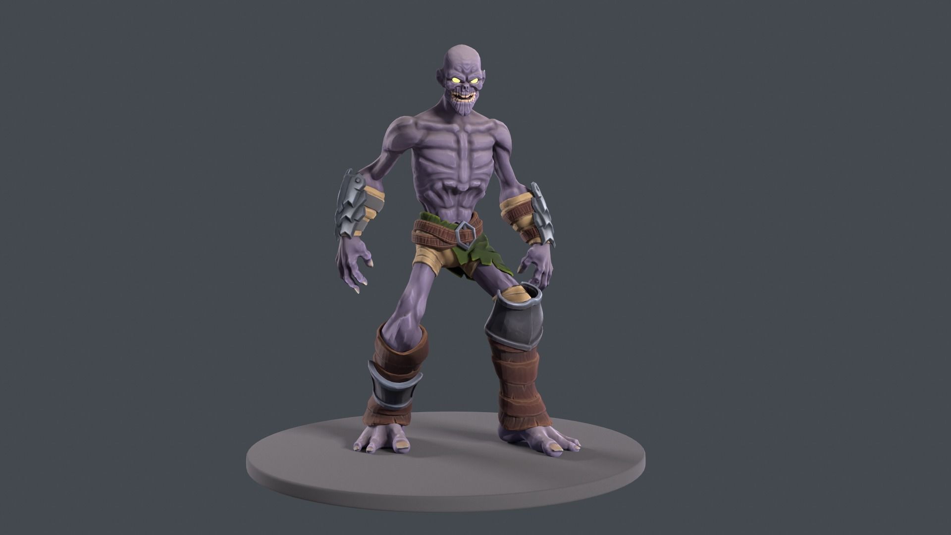 Zombie soldier stylized pack for games Low-poly 3D model_9