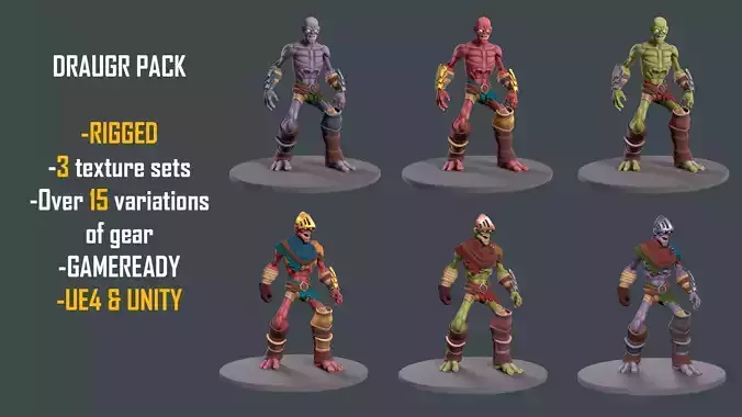 Zombie soldier stylized pack for games