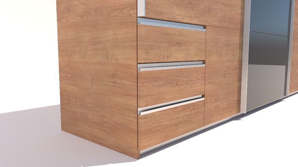 Modern Wardrobe 3D model 3D model_3