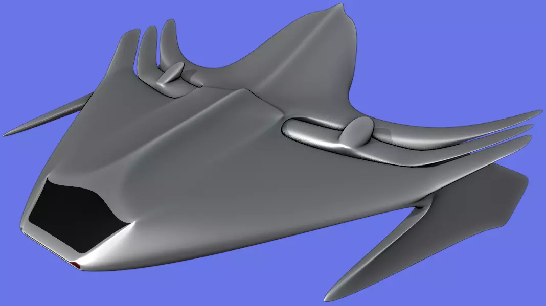 Alien Spaceship Low-poly 3D model_0