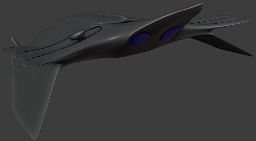 Alien Spaceship Low-poly 3D model_2