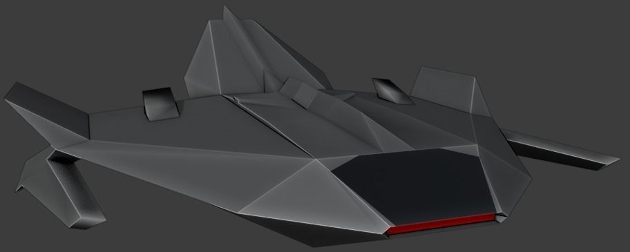 Alien Spaceship Low-poly 3D model_5