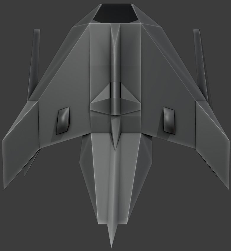 Alien Spaceship Low-poly 3D model_7