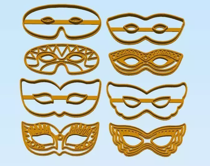 Masks Cookie Cutter Set 3D print model