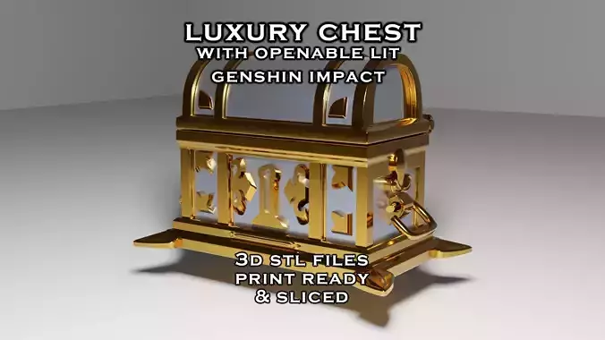 Jewelry Box Luxurious Chest With Openable Lid Genshin Impact 3D print model